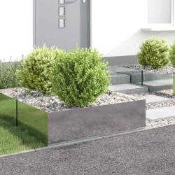 vidaXL Margine pentru gazon 4 pcs 100 x 60 x 35 cm Otel Argintiu GartenMobel Dekor (8008956)