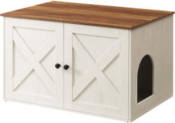 FEANDREA Litiera mascata FEANDREA tip mobilier, cu usi stil hambar, alb, 80x53x50 cm (EZ-PCL002P01) Comoda