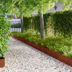 vidaXL Margine pentru gazon 30 pcs 100 x 25 cm Otel Ruginit GartenMobel Dekor (8008622)