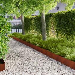 vidaXL Margine pentru gazon 10 pcs 103 x 20 cm Otel Ruginit GartenMobel Dekor (8008487)