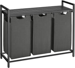 Vasagle Cos de rufe VASAGLE cu 3 compartimente, raft si saci detasabili, 114L (EZ-BLH301G01)