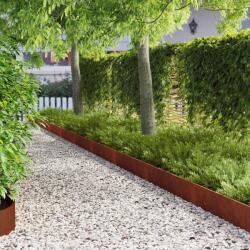 vidaXL Margine pentru gazon 20 pcs 103 x 20 cm Otel Ruginit GartenMobel Dekor (8008390)