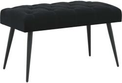 vidaXL Banca cu butoane capitonate Negru 80 x 40 x 46 cm Catifea GartenMobel Dekor (42038563)