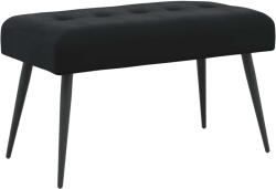 vidaXL Banca cu butoane capitonate Negru 80 x 40 x 46 cm Catifea GartenMobel Dekor (42038521)
