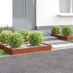 vidaXL Margine pentru gazon 4 pcs 100 x 60 x 20 cm Otel Ruginit GartenMobel Dekor (8008944)