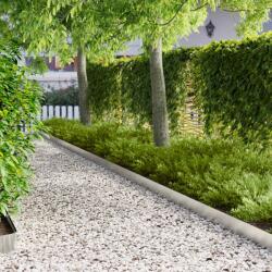 vidaXL Margine pentru gazon 10 pcs 102 x 10 x 4 cm Otel Argintiu GartenMobel Dekor (8008754)