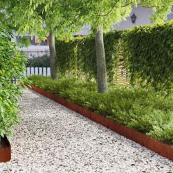 vidaXL Margine pentru gazon 30 pcs 103 x 20 cm Otel Ruginit GartenMobel Dekor (8008692)