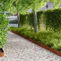 vidaXL Margine pentru gazon 10 pcs 102 x 10 x 4 cm Otel Ruginit GartenMobel Dekor (8008760)