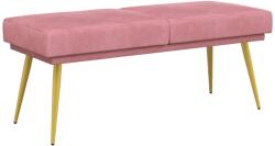 vidaXL Banca cu doua straturi Roz 120 x 45 x 46 cm Catifea GartenMobel Dekor (42038589)