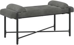 vidaXL Banca cu butoane si perne Gri închis 110 x 40 x 46 cm Catifea GartenMobel Dekor (42038386)