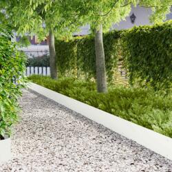 vidaXL Margine pentru gazon 10 pcs 103 x 25 cm Otel Alb GartenMobel Dekor (8008492)