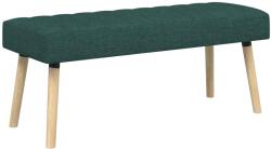 vidaXL Banca cu tapitare canelata Verde închis 110 x 40 x 46 cm GartenMobel Dekor (42038492)