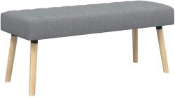 vidaXL Banca cu tapitare canelata Gri deschis 110 x 40 x 46 cm GartenMobel Dekor (42038487)