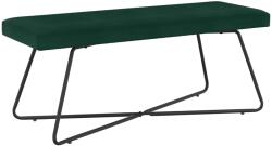vidaXL banca Simplu Verde închis 110 x 40 x 45 cm Catifea GartenMobel Dekor (42038345)