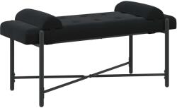 vidaXL Banca cu butoane si perne Negru 110 x 40 x 46 cm Catifea GartenMobel Dekor (42038391)
