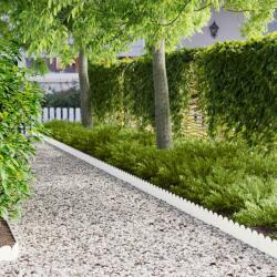 vidaXL Margine pentru gazon 10 pcs 103 x 15 cm Otel Alb GartenMobel Dekor (8008648)