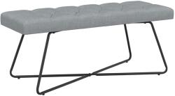 vidaXL Banca cu butoane capitonate Gri deschis 110 x 40 x 46 cm GartenMobel Dekor (42038371)