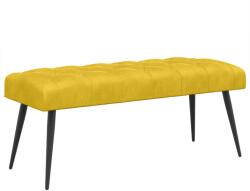 vidaXL Banca cu butoane capitonate Galben 110 x 40 x 46 cm Catifea GartenMobel Dekor (42038578)