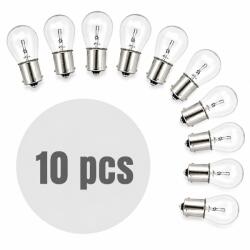 Carguard Set 10 becuri auto P21W BA15s 12V 21W Carguard, lumina alba (BAA022)