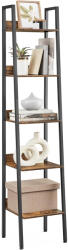 VASAGLE Biblioteca tip scara VASAGLE cu 5 rafturi, design industrial, maro rustic (EZ-LLS109B01) Biblioteca