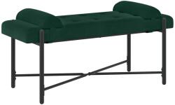 vidaXL Banca cu butoane si perne Verde închis 110 x 40 x 46 cm Catifea GartenMobel Dekor (42038387)