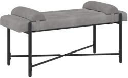 vidaXL Banca cu butoane si perne Gri deschis 110 x 40 x 46 cm Catifea GartenMobel Dekor (42038385)