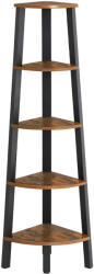 VASAGLE Raft de colt VASAGLE cu 5 etaje, metal si lemn, 159 cm, maro rustic (EZ-LLS35X) Biblioteca