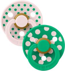 BIBS STUDIO Colour Polka natúr kaucsuk cumik 2 db - 2-es méret Petal / Cactus
