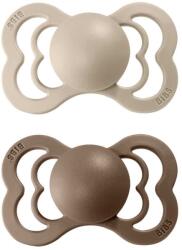 BIBS Supreme szimmetrikus szilikon cumik 2db - 1-es méret Vanilla / Dark Oak