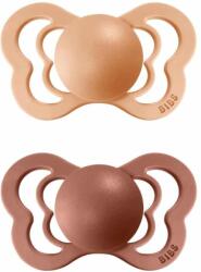 BIBS Couture anatómiai szilikon cumik 2 db - 2-es méret Peach / Woodchuck