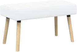 vidaXL Banca cu tapitare canelata Alb 80 x 40 x 46 cm Tesatura GartenMobel Dekor (42038484)