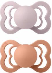 BIBS Supreme szimmetrikus cumik természetes gumiból 2 db - 1-es méret Pink Plum / Peach