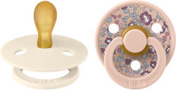 BIBS x LIBERTY Colour szimmetrikus cumik természetes kaucsukból 2db - 1-es méret Változat: Ivory / Blush