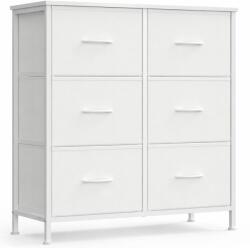 SONGMICS Comoda alba SONGMICS cu 6 sertare textile si blat MDF, 77x30x74 cm (EZ-LGS123WH01) Comoda