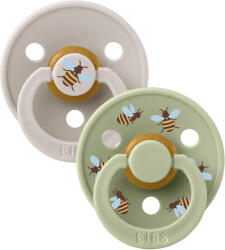 BIBS STUDIO Colour Bumblebee természetes gumi cumi 2db - 1-es méret Breeze Mix