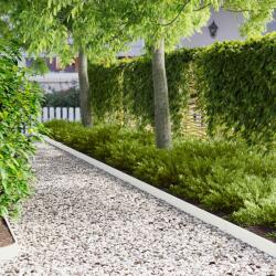 vidaXL Margine pentru gazon 50 pcs 103 x 10 cm Otel Alb GartenMobel Dekor (8008329)