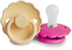 Frigg KÉTPACK CUMI DAISY AURORA/CROISSANT, 0-6 HÓ, SZILIKON DAFFODIL / FUCHSIA