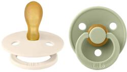 BIBS Colour szimmetrikus cumik természetes gumiból 2 db - 1-es méret Ivory / Sage