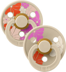 BIBS STUDIO Colour Morning Bloom természetes gumi cumik 2db - 2-es méret Vanilla Mix