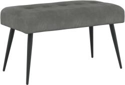 vidaXL Banca cu butoane capitonate Gri închis 80 x 40 x 46 cm Catifea GartenMobel Dekor (42038516)