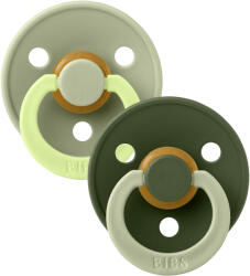 BIBS STUDIO Colour Fusion természetes gumi cumik 2db - 2-es méret Sage Hunter Green mix