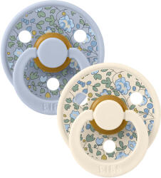 BIBS x LIBERTY Colour természetes gumi cumik 2db - 2-es méret Ivory / Baby Blue