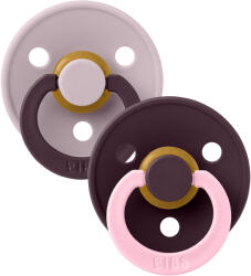 BIBS STUDIO Colour Fusion természetes gumi cumik 2db - 1-es méret Variant: Dusky Lilac Plum mix