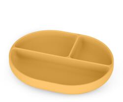 PETITEMARS PETITE&MARS Szilikon osztott ovális tányér Take&Match 6h+ Intense Ochre 6m+
