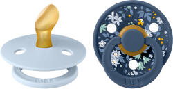 BIBS x LIBERTY Colour anatómiai cumik természetes gumiból 2db - 1-es méret Baby Blue / Steel Blue