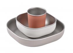 Beaba Étkezési készlet rozsdamentes acél 3 részes Variant: Terracotta
