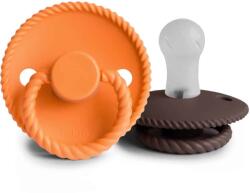 Frigg KÖTÉL KŐ KÉK ÉJ/ZSÁLYA ÉJ CUMIK KETTŐS CSOMAGOLÁSA, 0-6 hónap, SZILIKON MAPLE/ COCOA