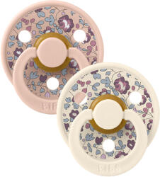 BIBS x LIBERTY Colour természetes gumi cumik 2db - 2-es méret Ivory / Blush