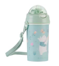 KikkaBoo Szilikon szívószálas pohár pánttal 450ml Music Fest Mint