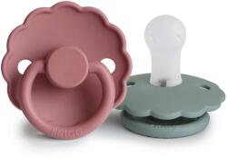 Frigg KÉTPACK CUMI DAISY AURORA/CROISSANT, 0-6 HÓ, SZILIKON DUSTY ROSE / LILY PAD